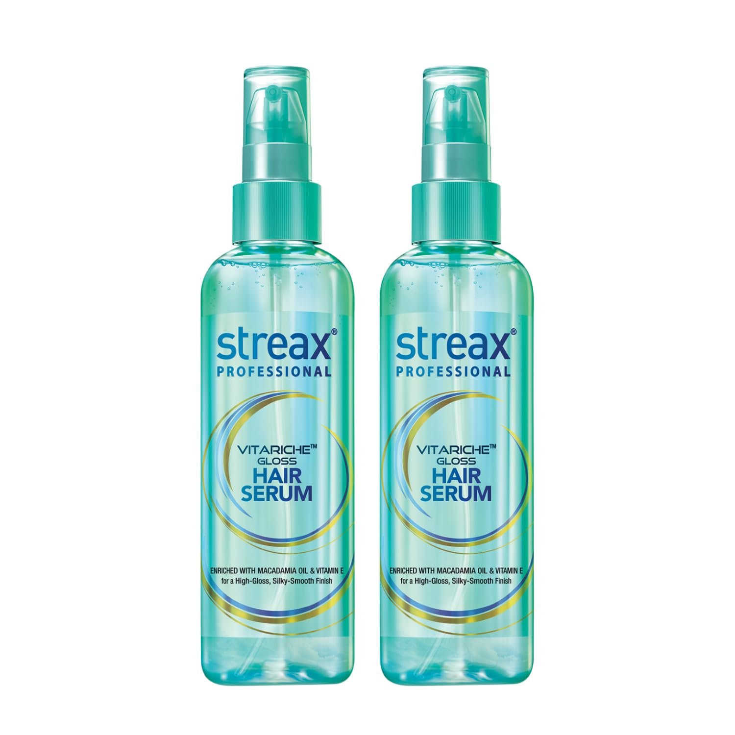 Streax Professional Vitariche Gloss Hair Serum | Frizz-Free Hair | Enhance Shine and Smoothness | With Vitamin E & Macadamia Oil| | For All Hair Types| 115 ml Pack of 2