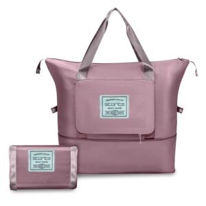 Storite Foldable Travel Duffle Bag, Pink, 40x23x30 cm