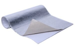 Aluminized Heat Shield Thermal Barrier Adhesive Backed Heat Sleeve (12” X 24”)