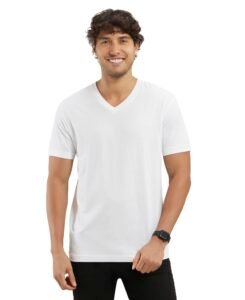Jockey 2726 Men Super Combed Cotton Rich Solid V Neck Half Sleeve T-Shirt