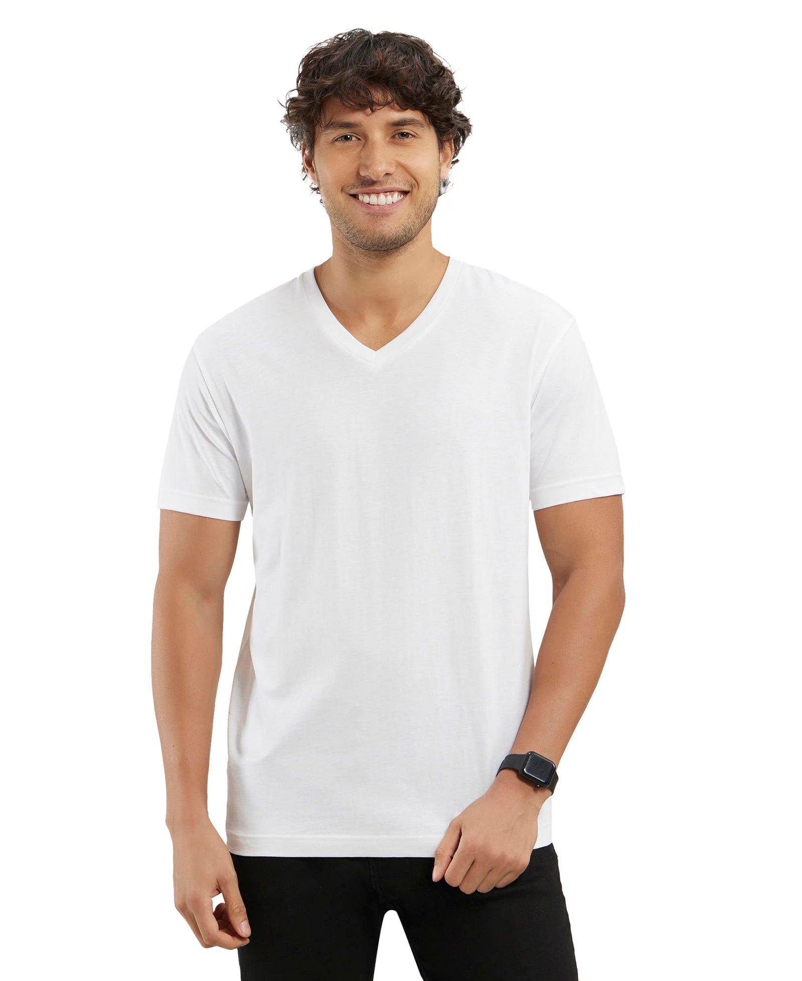 Jockey 2726 Men Super Combed Cotton Rich Solid V Neck Half Sleeve T-Shirt
