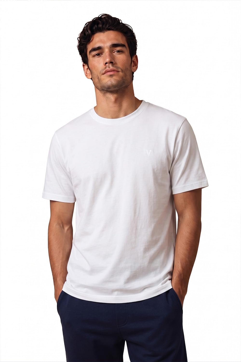 Van Heusen Men’s Crew Neck T-Shirt – Soft & Breathable Cotton | Regular Fit | Comfortable Everyday Casual Wear | Short Sleeves | Summer Favorite |Solid Colors | Style 60052|Available in Pack of 1 & 2