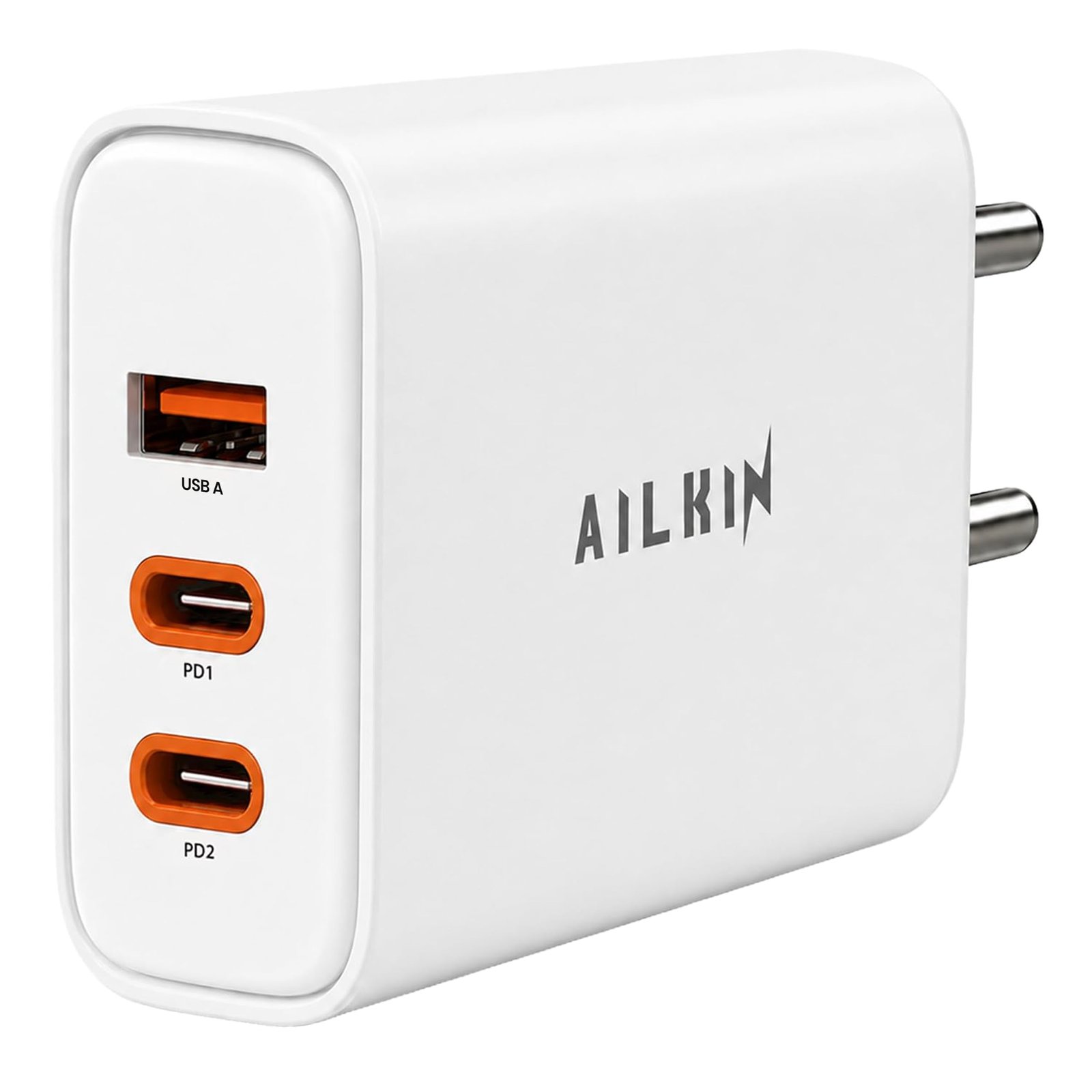 AILKIN Conquerer 65W GaN Fast Charger, 1 x Type A, 2 X Type C, PD 3.0 PPS Wall Charger for MacBook Air/Pro, iPhone 17/16/15/14/ Samsung Galaxy S25/S24, iPad, Tablets, Laptops & More