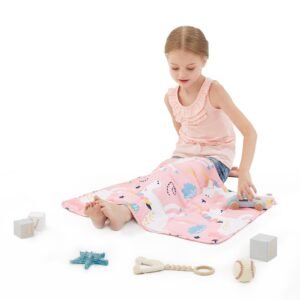 Pink Unicorn Weighted Blanket 2lbs Small Weighted Lap Pad Gifts, 19″x21″