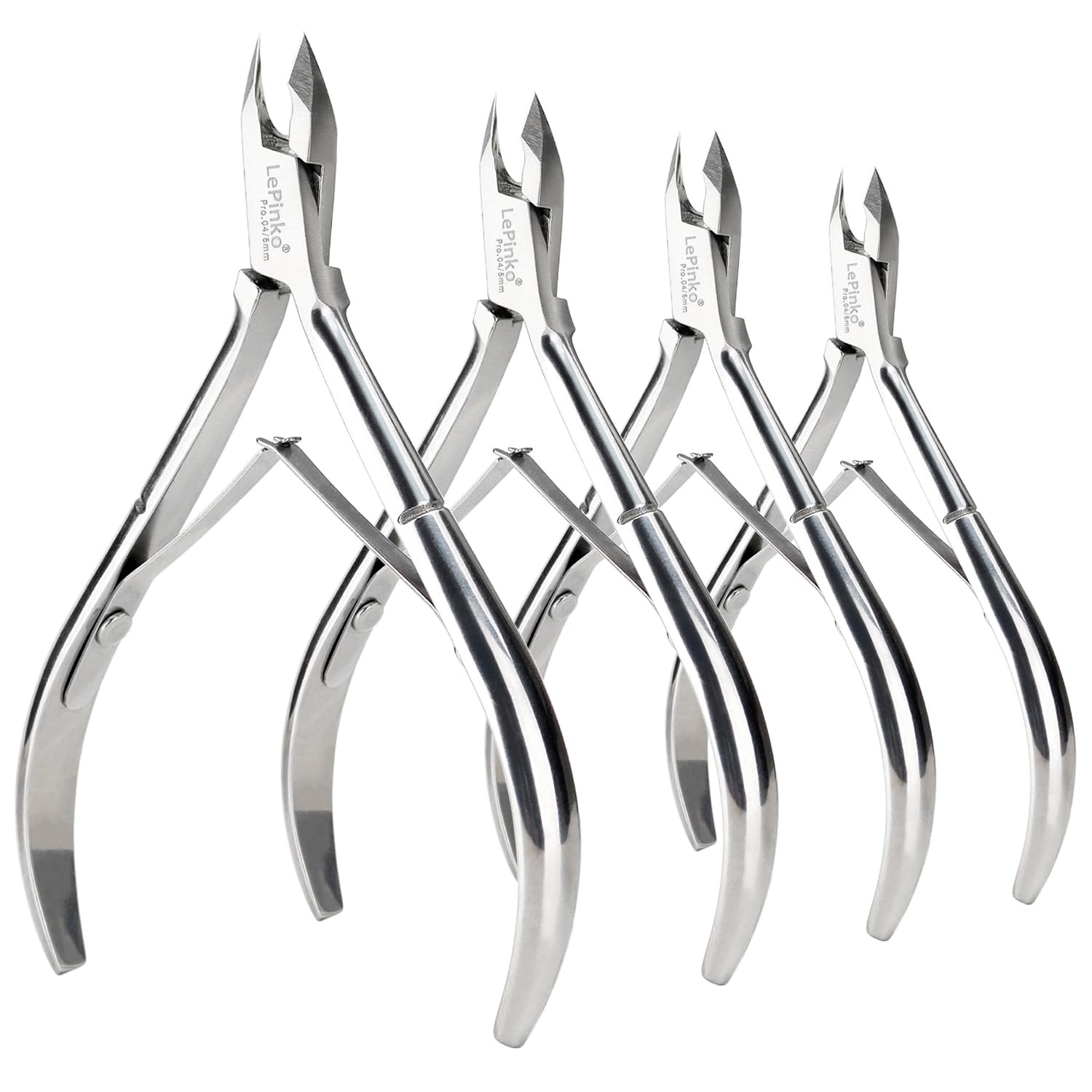 4 Packs Cuticle Nipper- Premium Stainless Steel Cuticle Trimmer for Manicure & Pedicure at Home/Spa/Salon