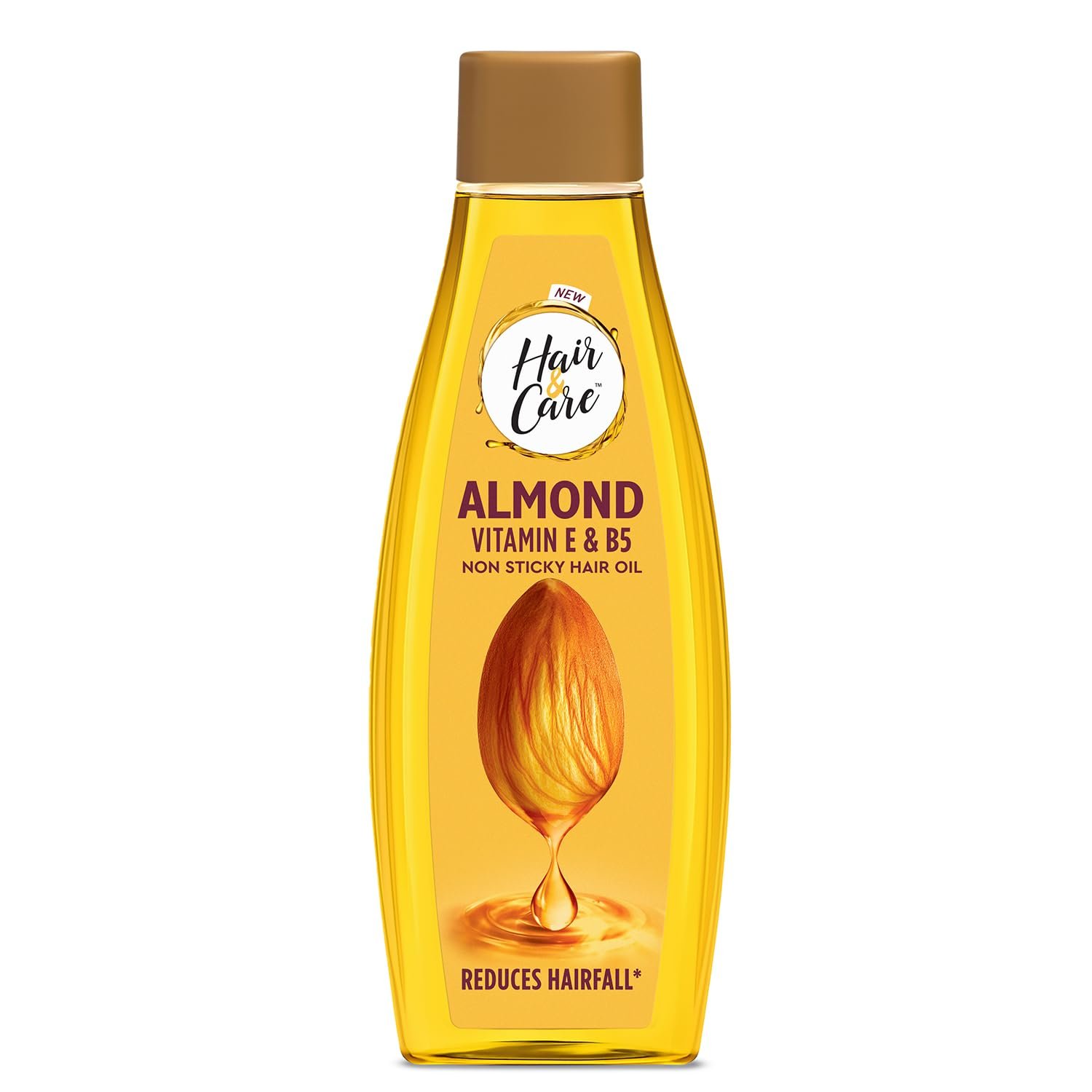 Hair & Care Almond, Vitamin E & B5 Non-Sticky Hair Oil – 500ml | Up to 90% Less Hair Fall | Frizz Control | Smooth & Glossy Hair