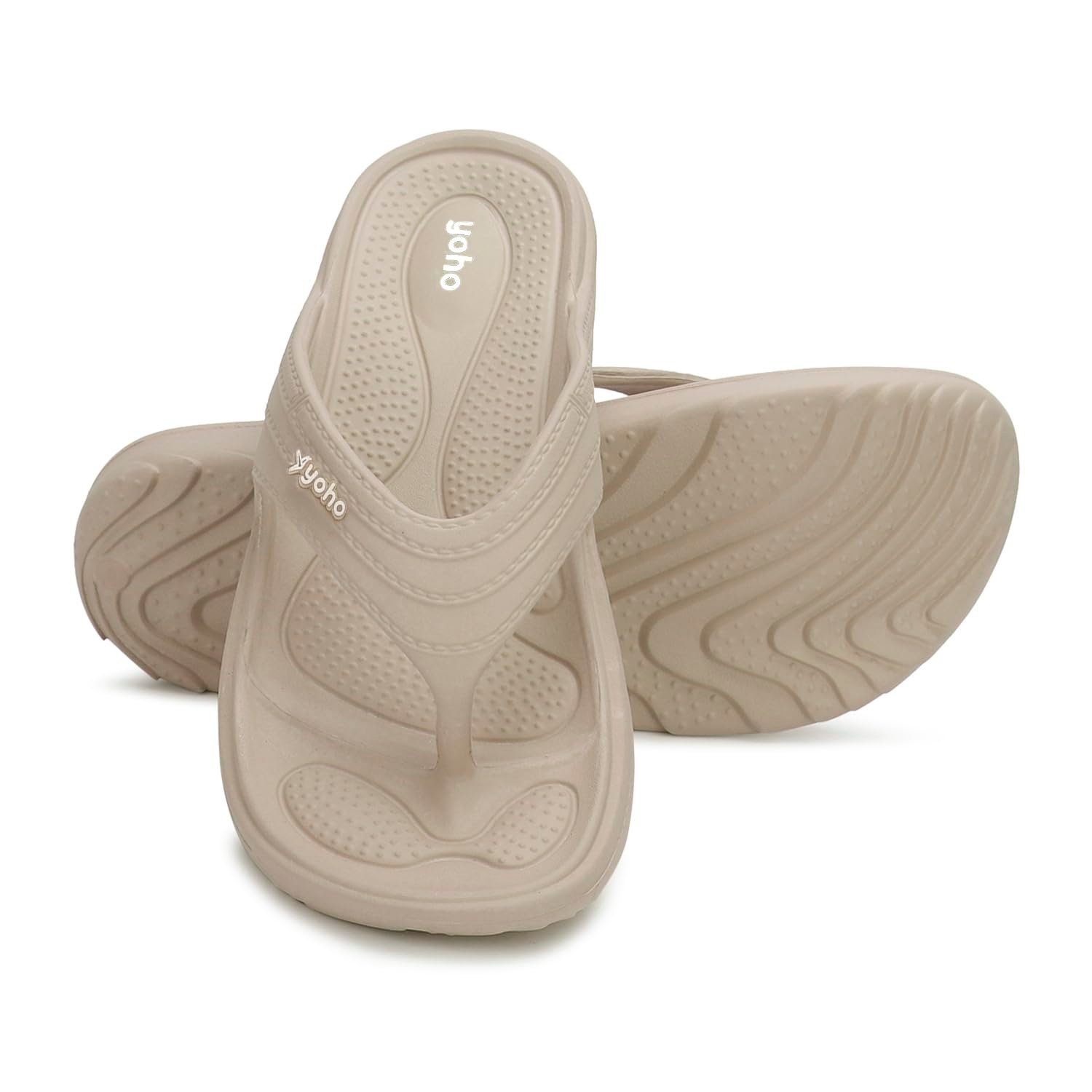 YOHO Drizzle Soft Slippers for Women, Mild Acupressure, Lightweight, Anti Skid & Slip, Diabetic Footwear for Woman, Home Wear Bathroom Chappal for ladies | Waterproof Monsoon & Rainy Footwear