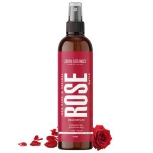 UrbanBotanics® 100% Pure & Natural Rose Water Spray For Face, Skin & Hair- Steam Distilled – Toner – Gulab Jal – Free From Chemicals – 200 ml