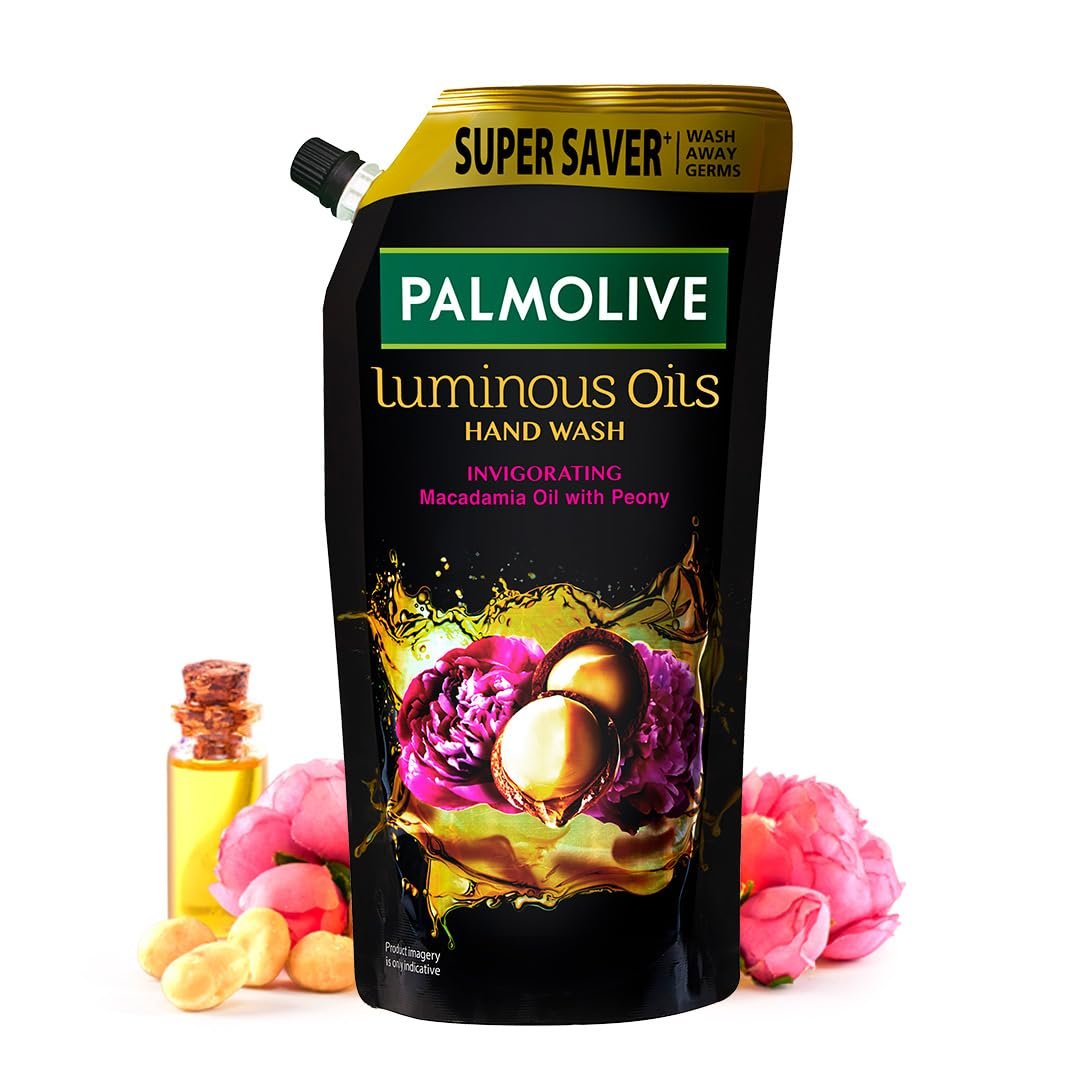 Palmolive Luminous Oils Invigorating Liquid Hand Wash, 750ml Refill Pack, With Macadamia Oil and Peony Extracts