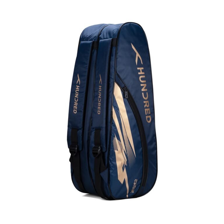 Hundred Cosmogear Badminton Kit-Bag (Navy)|Double Zipper|Bag with Front Zipper Pocket Polyester
