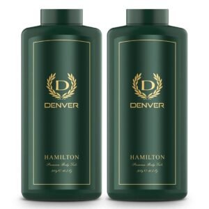 Denver Hamilton Premium Body Talc – 300GM Each (Pack of 2) | Scented Talcum Powder for Men