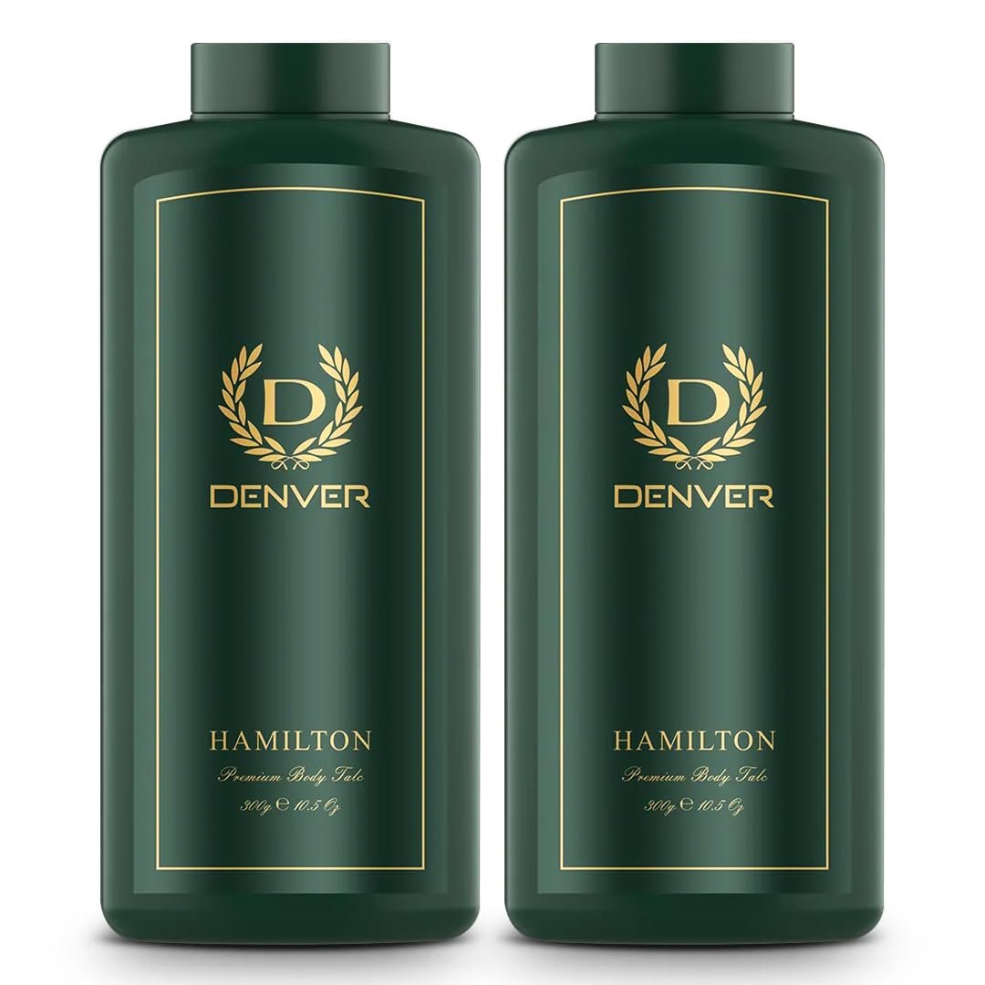 Denver Hamilton Premium Body Talc – 300GM Each (Pack of 2) | Scented Talcum Powder for Men