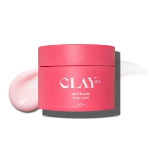 Clayco Hydrating Rice & Sake Sleep Mask | Clay Face Mask for Glowing Skin | Japanese Skincare Collagen Mask | Sulfate-Free Vegan Night Cream For Women | Best Skin Care Product For Glass Skin