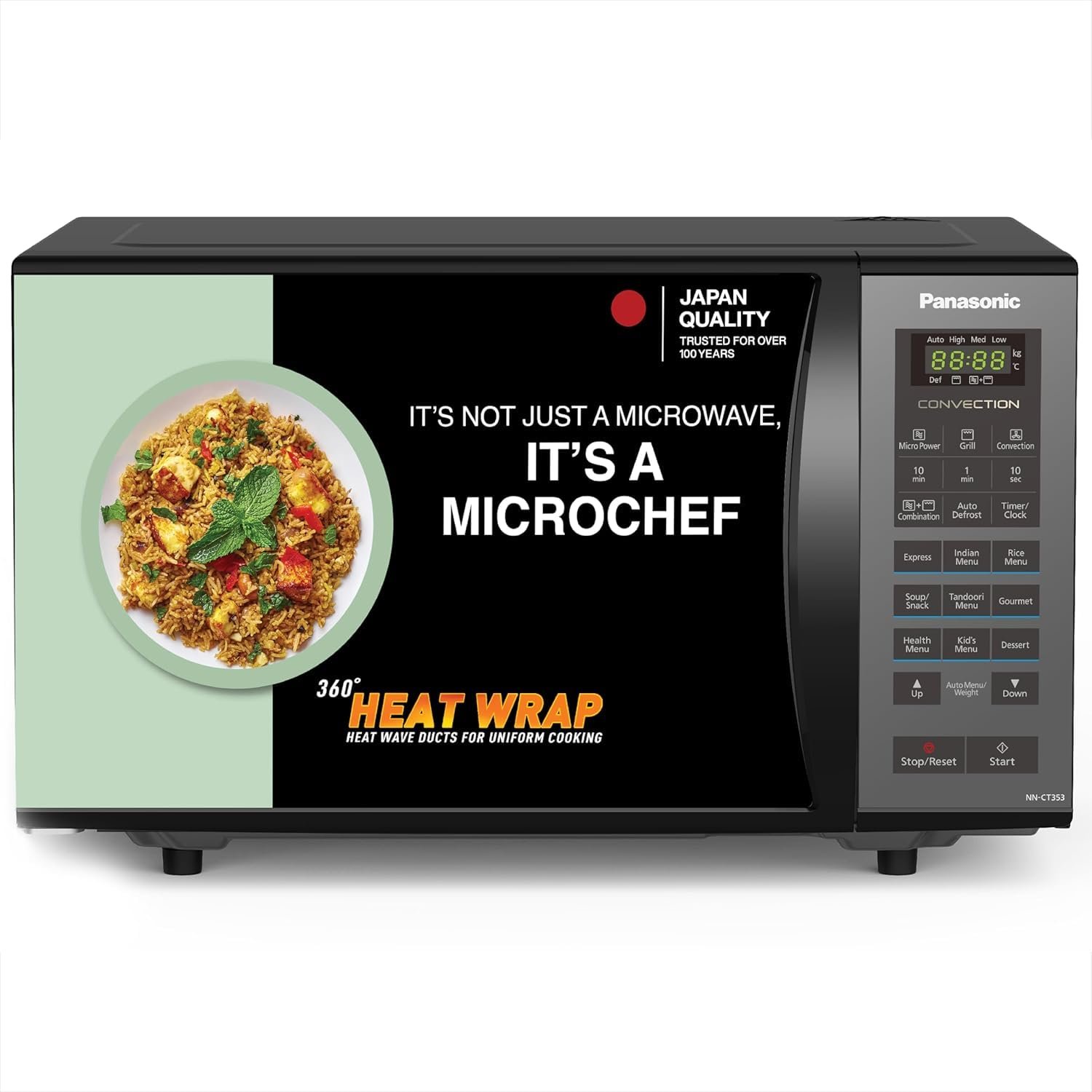 Panasonic 23L Convection Microwave Oven(NN-CT353BFDG,Black Mirror, 360° Heat Wrap)