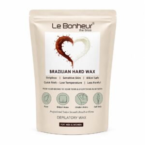 Le Bonheur Stripless Brazilian Liposoluble Wax | Removes hair from the root with minimal breakage | Face – Upper Lips – Bikini Line – Underarms | Men & Women | 250gm