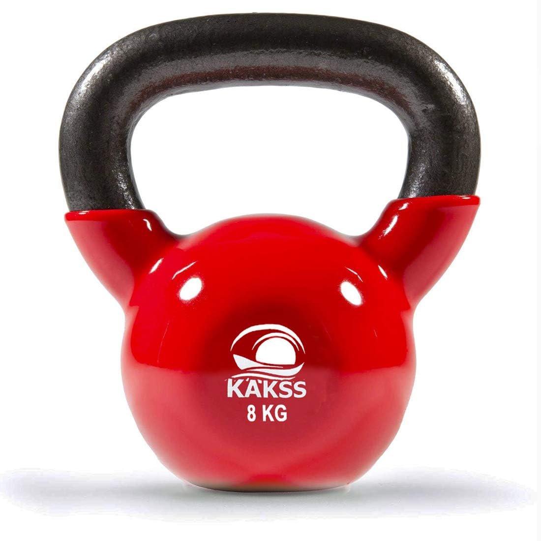 Kakss Vinyl half coating Kettle Bell for Gym & Workout (Size: (2KG TO 48KG) (Proudly Made in India) (8 KG (Red))