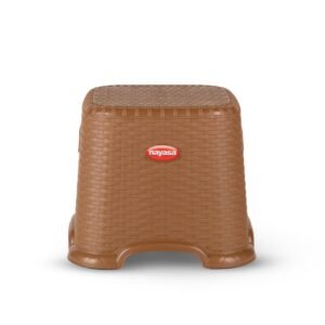 Nayasa Plastic Cane Patla Small | Plastic Stool for Sittng | Light Weight & Stackable | Seating Stool for Home | Dark Brown