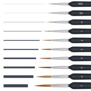 Fine Brush Set, 10 Pieces Acrylic Paints, Acrylic Brushes, Watercolour Model Making, Painting Brush for Acrylic Painting, Painting by Numbers Thin Small, Detail Miniature Artist Brush Paint Brush