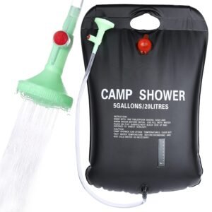Solar Shower Bag Camping Shower 5 gallons/20L Solar Heating Bag with Removable Hose and On-Off Switchable Shower Head for Outdoor Traveling Hiking