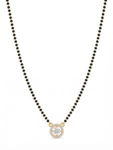 Zeraki Jewels Gold Plated Artificial Stones & Beads Mangalsutra for Women | Stylish Teardrop Pendant Mangalsutra | Traditional & Modern Daily Wear Jewellery
