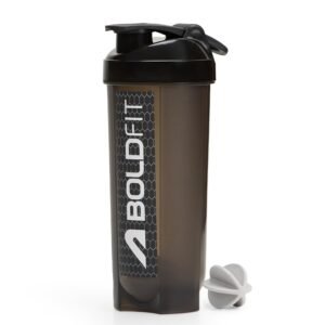 Boldfit Gym Typhoon Shaker Bottle 100% Leakproof Guarantee Sipper Bottle Ideal For Proteins, Pre-Workout And BCAAS, BPA Free Material – Black 700ml