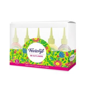 Fevicryl 3D Outliners Regular Kit 20ml x 5 | Fabric and Multi-Surface 3D Outliners Assorted Pack, Multi Colour | DIY Art & Craft | Ideal for Artists, Gifting