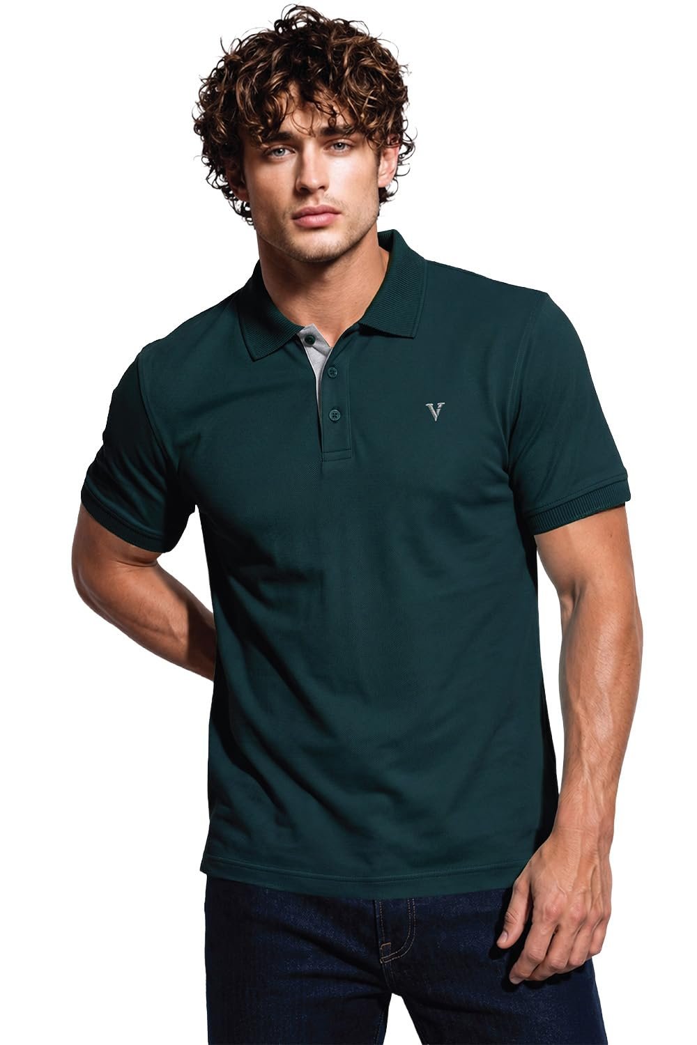 Van Heusen Mens Cotton Blend Polo T-Shirt|Athleisure |Ultra Soft Handfeel|Lightweight|Regular Fit| Short Sleeve| Breathable Fabric|Activewear| Solid Colors |Style 60033|Available in Pack of 1 & 2