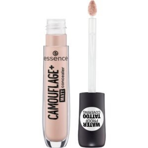Essence CAMOUFLAGE+ MATT concealer 10 light rose, liquid concealer, light rose shade, waterproof, full coverage, matte finish, 5 ml
