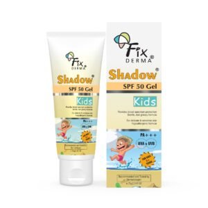 Fixderma Shadow Sunscreen SPF 50+ Gel for Kids PA+++ | Broad Spectrum Sunscreen for UVA & UVB Protection, Non-Greasy & Water Resistant – For Kids 2+ Years Age, 75gm