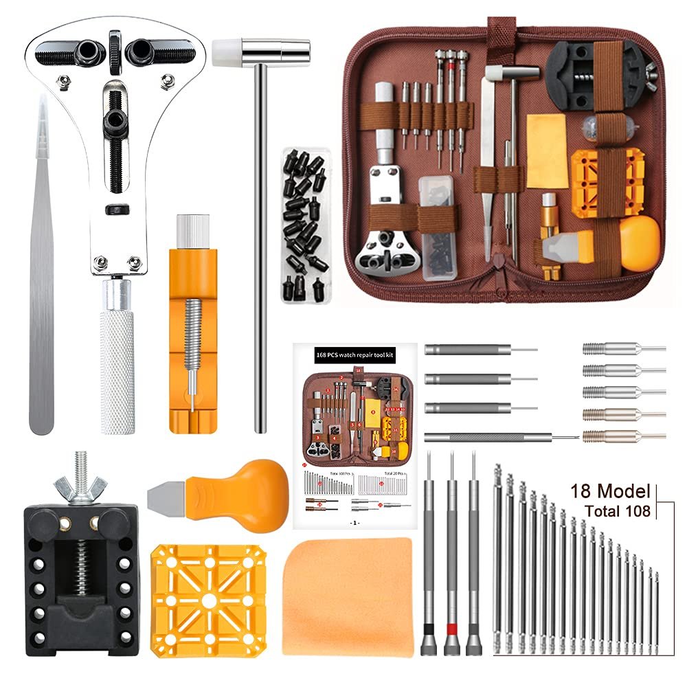 Kingsdun Watch Repair Kit, Professional 168Pcs Watch Battery Replacement