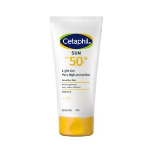 Cetaphil Sun SPF 50 Sunscreen Light Gel 50 ml – Very High Protection SPF 50+ Broad Spectrum UVA/UVB – Lightweight, Non-Sticky Gel – – Water resistant – Fast Absorbing Daily Face Sunscreen for Sensitive Skin – For All Skin Types
