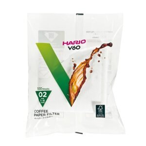 HARIO Coffee Dripper V60 02 Clear & HARIO 02 100 Count Coffee Paper Filter, Natural X2 Set(Total 200 Sheets)- Starter Value Set (with Our Shop Description of Goods)
