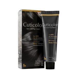 Cuticolor Permanent Hair Color Cream|Dr prescribed|Suitable for Sensitive Skin|Eco Mechanism for Preserving Scalp Health|No Ammonia|No PPD|Enriched with Portulaca & Boseivela Extracts(Black,Pack of 1)