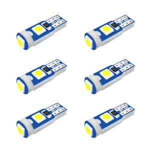 WLJH White T5 74 LED Bulbs Mini Wedge for Gauge Cluster Light, Canbus