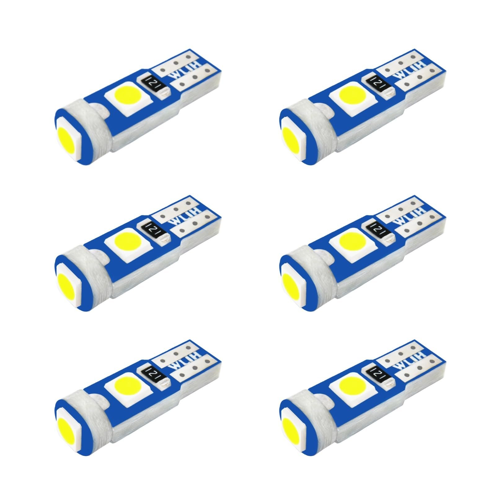 WLJH White T5 74 LED Bulbs Mini Wedge for Gauge Cluster Light, Canbus