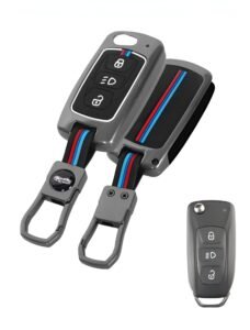 AutoThrill Premium Metal Key Cover Compatible with Tata Tiago | Nexon | Altroz | Safari | Storme | Zest | Bolt | Tigor | Punch | Hexa 3 Button Flip Key