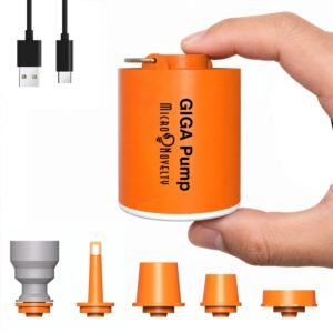 GIGA Pump 2.0 Electric Portable Air Pump 1300mah battery Rechargeable pump Ultra-mini Inflator / Deflator pump for swimming rings air mattress bed pool toy with 400 lms light