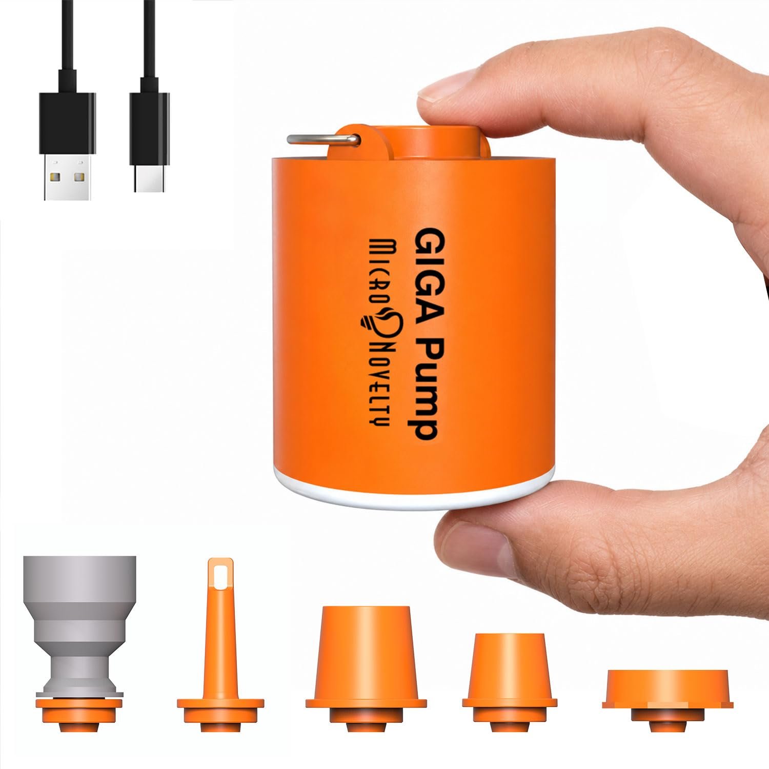GIGA Pump 2.0 Electric Portable Air Pump 1300mah battery Rechargeable pump Ultra-mini Inflator / Deflator pump for swimming rings air mattress bed pool toy with 400 lms light