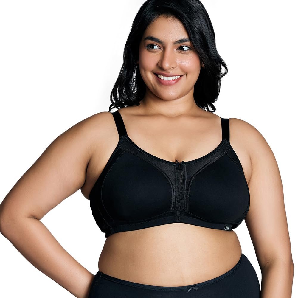 Nykd (NYB101) Breathable Cotton Non Padded & Non Wired Everyday Bra for Women | Ultimate M-Frame for Bounce Control with Full Coverage & Super Soft No Dig Wide Straps (Available in Plus Sizes)