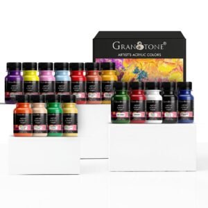 GRANOTONE Acrylic Paint Set 16 x 50ml Water Based Multicolor Colours