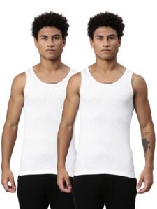 Levi’s 013 Classic Vest for Men | 100% Rib Cotton | Breathable Fabric | Round Neck Sleeveless Men’s Vest | Soft & Durable | Freedom of Movement | Tagless & Zero Irritation Comfort | Pack of 2