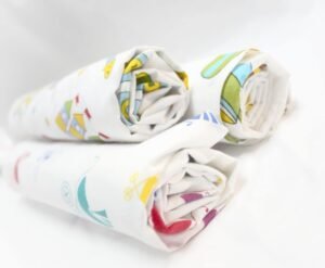 Trance Home Linen Super Soft 100% Cotton Malmal Swaddle Cloth I Swaddle Wrap | Swaddle for New Born Baby | Cotton Baby Swaddle|Baby Shower Gift Set (100×100 cm,Nursery Design,Pack of 3)