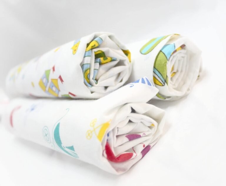 Trance Home Linen Super Soft 100% Cotton Malmal Swaddle Cloth I Swaddle Wrap | Swaddle for New Born Baby | Cotton Baby Swaddle|Baby Shower Gift Set (100×100 cm,Nursery Design,Pack of 3)
