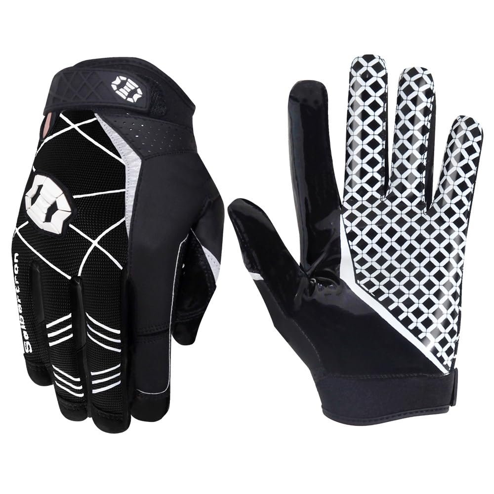 Seibertron Pro 3.0 Elite Ultra-Stick Sports Receiver Glove Football Gloves Youth and Adult Black S