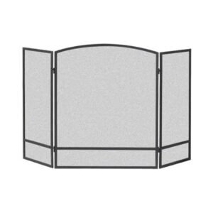 Panacea Products 15951 3-Panel Arch Screen with Double Bar for Fireplace