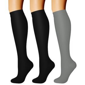 Copper Compression Socks (3 Pairs), 15-20 mmhg is BEST Athletic & Medical for Men & Women, Running, Flight, Travel, Nurses – Boost Performance, Blood Circulation & Recovery