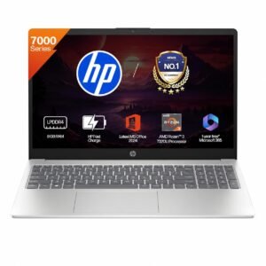 HP 15, AMD Ryzen 3 7320U (8GB LPDDR4, 512GB SSD) FHD, Micro-Edge, 15.6″/39.6cm, Win 11, M365 Basic(1yr), Office24, Silver, 1.59kg, fc0499AU, AMD Radeon Graphics, 1080p FHD Camera Laptop