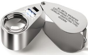 Leffis 40X Jewelers Loupe Magnifier LED/UV Illuminated Magnifying Glasses