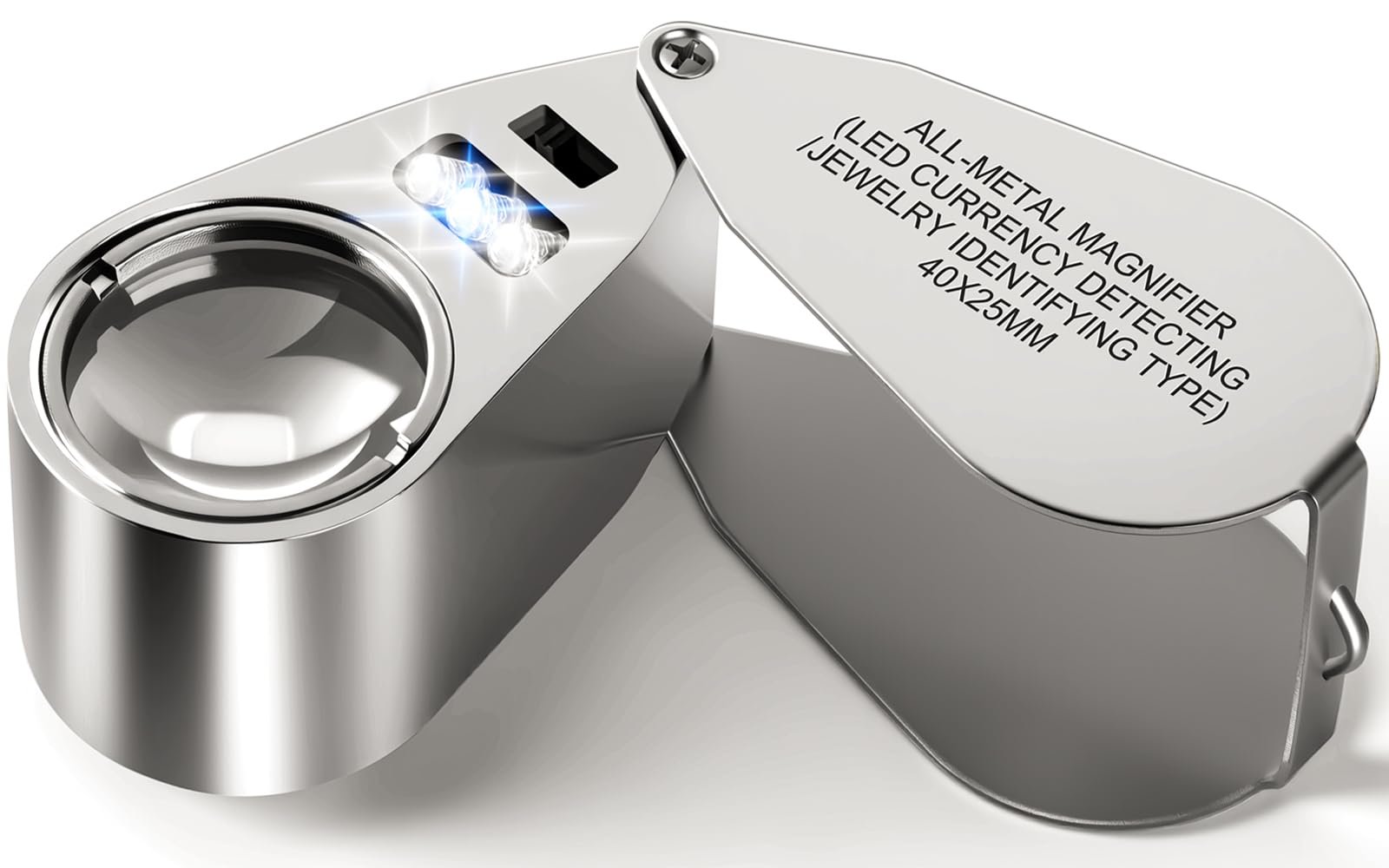 Leffis 40X Jewelers Loupe Magnifier LED/UV Illuminated Magnifying Glasses