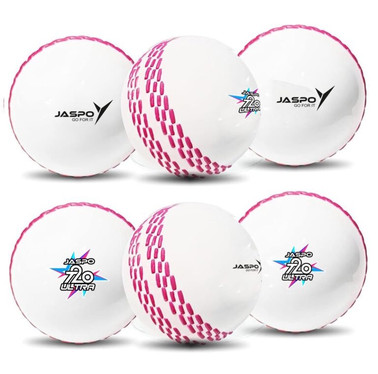 jaspo T-20 Ultra Practice Cricket Ball/Wind Balls (125-130 GMS) for – Indoor & Outdoor Street & Beach Cricket (Pack of 6) (White)